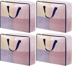 4 Pack Clear Storage Bags with Zip, 75L Moving Bags Clothes Storage Bags Moving Totes Packing Bags for Moving Clothes Bedding Duvet Pillow Blanket Toys Storage Wrapping Paper Storage