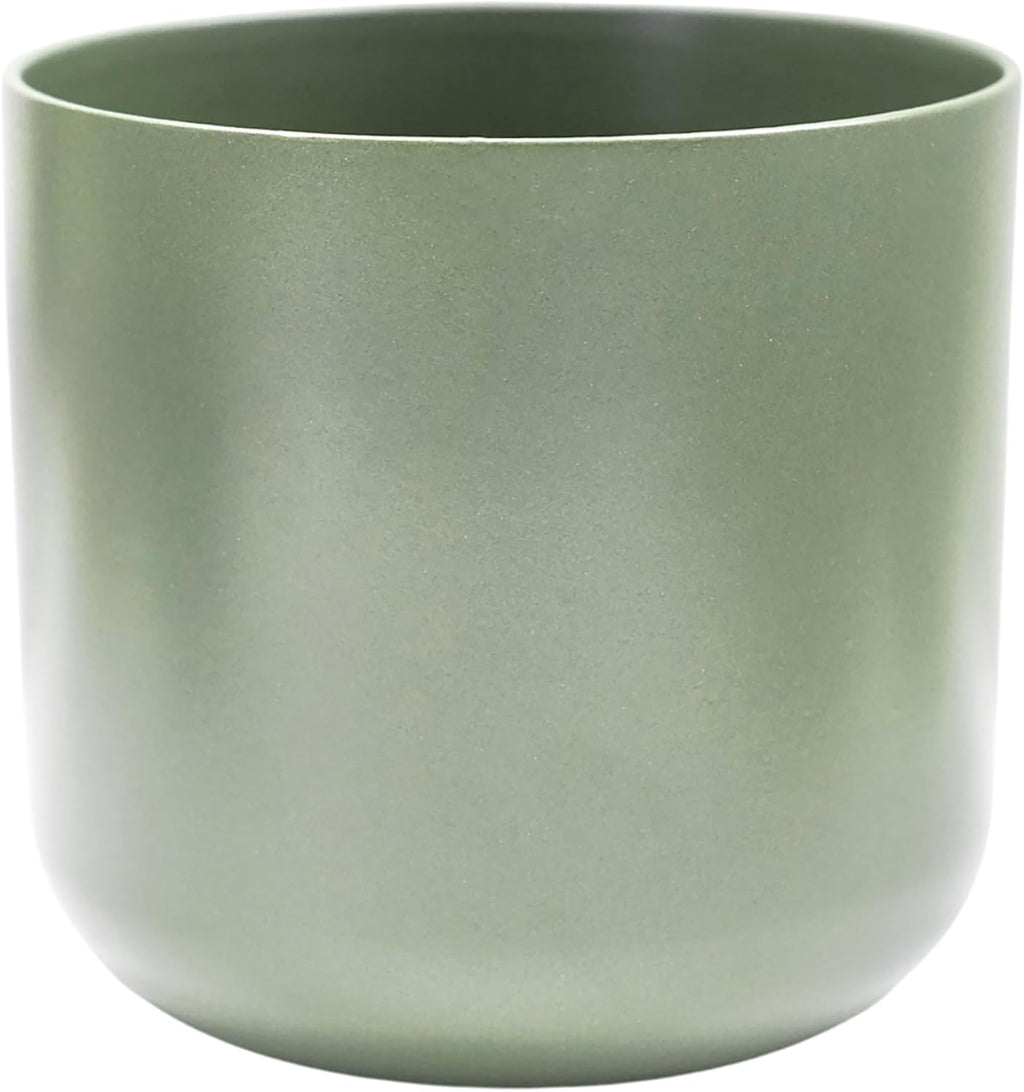 Ivyline Lisbon Planter in Sage - Waterproof, Durable & Stylish - Contemporary Premium Glazed Decorative Indoor Ceramic Flower Pot - H15cm x D15cm
