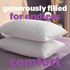 Deep Sleep Pillows 2 Pack – Medium Support Comfortable Hollowfibre Bed for Front, Back and Side Sleepers Machine Washable Hypoallergenic of Standard Size, White