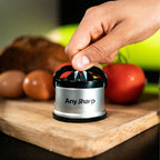 Knife Sharpener, Hands-Free Safety, PowerGrip Suction, Safely Sharpens All Kitchen Knives, Ideal for Hardened Steel & Serrated, World's Best, Compact, One Size, Silver