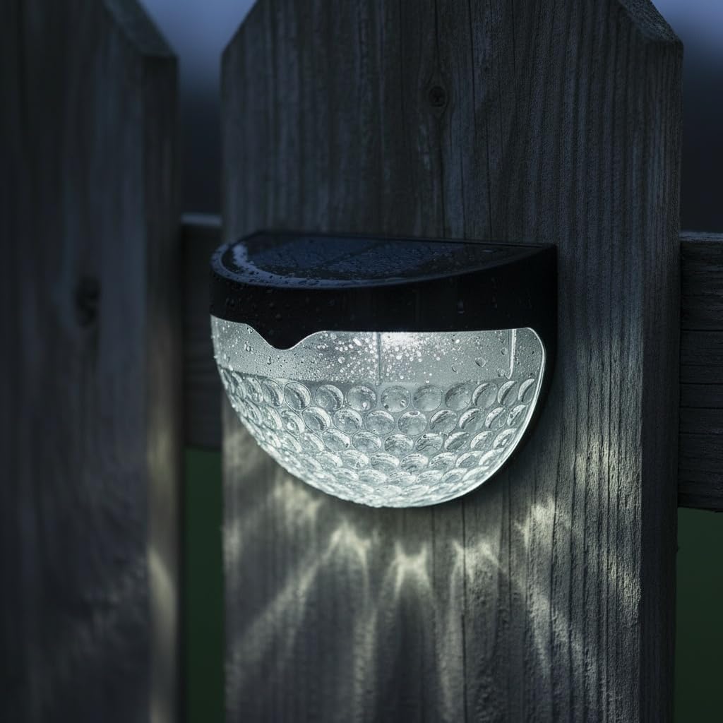 Solar Lights Outdoor Garden - Pack of 8 Outdoor Lights - Waterproof Night Light for Pathway, Patio, Deck, Fence - Solar Security Light with Dusk to Dawn Sensor - Outdoor Lighting