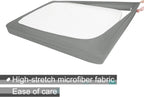 Alyvia Spring Box Spring Cover Full Size - Jersey Knit & Stretchy Wrap Around 4 Sides Bed Skirt for Hotel & Home - Full/Full XL, Light Gray