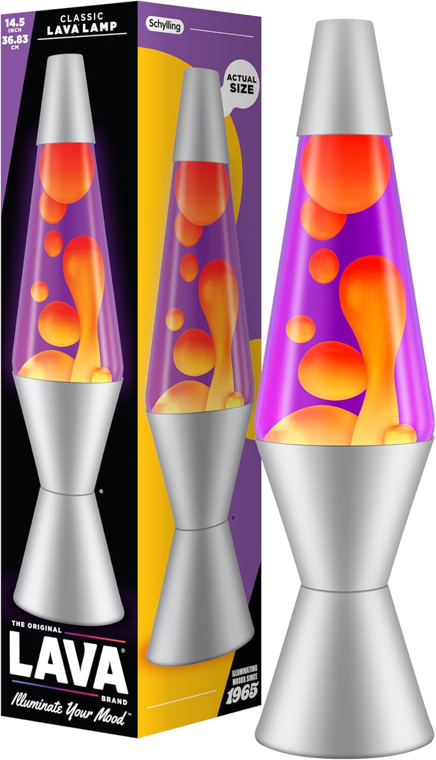Lamp 2125, Yellow Wax, Purple Liquid, Silver Base and Cap, Original 14.5 inch LAVA Motion Lamp to Illuminate Your Mood Main image