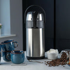3.0L Stainless Steel Push-Pump Airpot, Leakproof Flask for Hot and Cold Drinks, Easy Pump Drink Dispenser for Events, Satin Finish