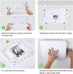 Ceiling Lights 24W, 2400lm Super Bright Square LED Ceiling Light, Daylight White 5000K, IP44 Waterproof Bathroom Light, for Office, Living Room, Bedroom, Kitchen, Hallway, Porch