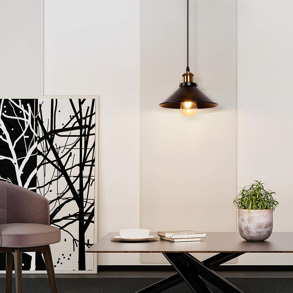 Industrial Retro Black Iron Kitchen Restaurant Bar Balcony Hanging Pendant Light (3 Pack)