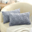 decorUhome Set of 2 Faux Fur Cushion Covers 30x50 cm, Decorative Soft Plush Fluffy Velvet Cushion Cover 12X20 Inch, Rectangle Boho Neutral Pillow Case for Sofa, Grey