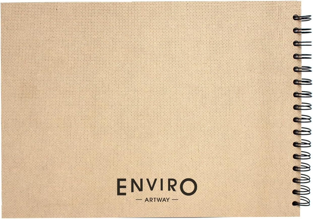 Enviro – Spiral Bound A4 Sketchbook – Landscape - 70 Sides/35 Pages of Recycled 170gsm Drawing Paper – 100% Recycled Sketchbook / Scrapbook, White