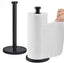 Weighted Paper Towel Holder Countertop Stainless Steel Napkin Holder for Large Roll Free Standing Paper Towel Roll Holder with Heavy Base Standing Vertical Paper Holder for Kitchen Rv (Matte Black)