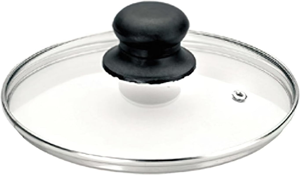 ibili "Prisma" Glass lid, Transparent/Silver/Black, 24 cm