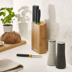 Milltop Non-Spill Salt and Pepper Mill Set Refillable with Ceramic Grinding, White/Grey, 24