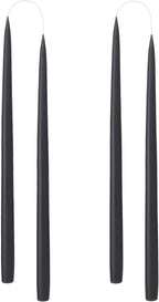 ® Tapered Candles, Made in Denmark, 42 Colours Available, Dripless & Smokeless Dinner Candles, Solid Candles Long Burning 15 Hours, Unscented Candle Gift Set, 4pcs. 2.2 x 35cm (Black)