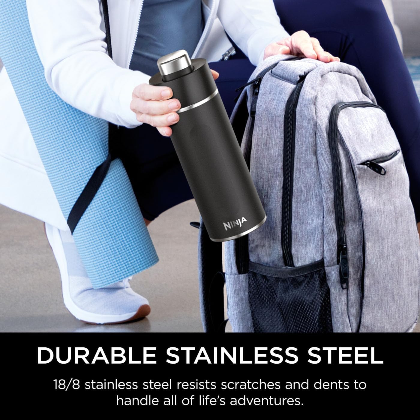 Thirsti Water Bottle and Flask 530 ML With Leak-Proof Lid, Designed For Carbonated, Hot & Cold Drinks, Ideal For Travel & Sports, Triple Insulated, Stainless Steel Bottle, Black, DW1801EUUKBK