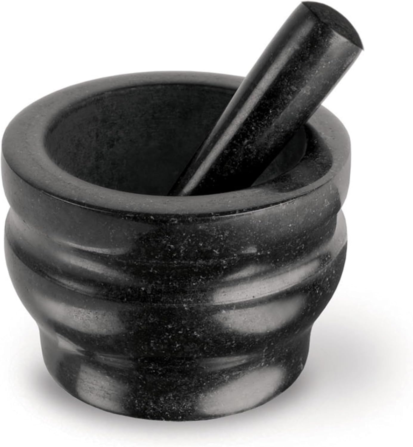 Worcester Black Pestle & Mortar Set, Granite, Spice Grinder/Herb Grinder, 140mm, Small Pestle and Mortar Set, 2 Year Guarantee