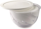 Salad Bowl for Salad and Vegetables, Salad Bowl Set 3 and 5L, Bowl with Lid to Save Freshness Resistant Washable, Stackable Food Containers, Kitchen Bowls White Made in Italy