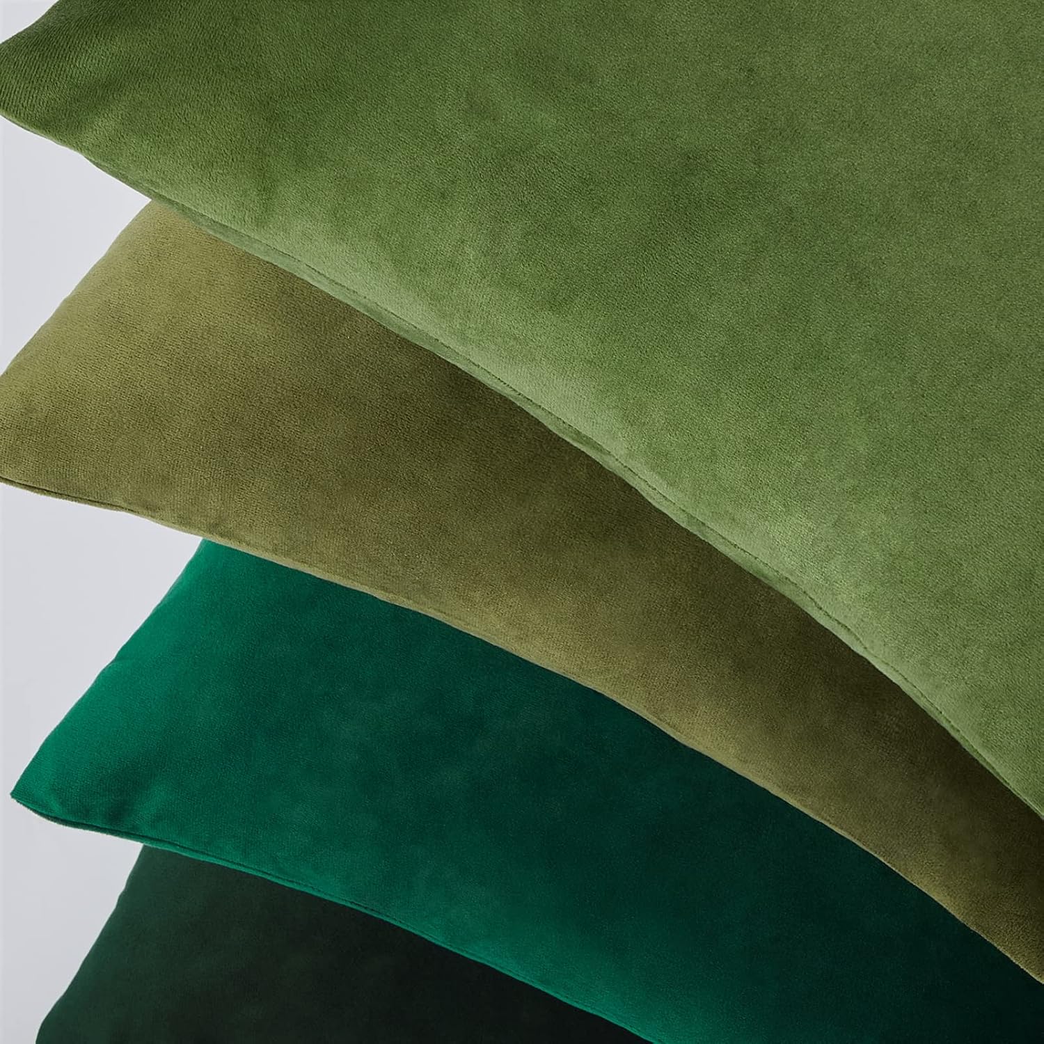 Green Cushion Covers 45cm x 45cm for Livingroom Large Fluffy Cushions Sofa Scatter Decorative Velvet Pillow Cover 18 x 18 inch Set of 4 for Bedroom
