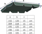 Swing Chair Canopy Replacement, 2 & 3 Seater Garden Swing Seat Cover – Waterproof, Windproof, Anti-UV, Heavy Duty Rip Proof Hammock Top Cover,replacement canopy (Cover Only) (Size : 164 * 114 15cm)