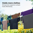 Retractable Washing Line 30m Outdoor, Heavy Duty Wall Mounted Double Washing Lines Extendable Clothes Line Laundry Drying Line for Drying Space, Grey