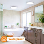 zemty 15W 1800LM LED Ceiling Light, Bathroom Lights Ceiling 3000K/4000K/6500K, IP44 Waterproof, Ultra Thin Round Flush Ceiling Light for Bedroom,Kitchen, Living Room,Toilet,Utility Room 18cm