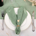 Cloth Napkin Set of 6, Soft Gauze Cotton Napkins, 16.5"" x 16.5"" Cotton Napkin, Reusable Napkins, Cloth Napkins for wedding, dinner, party, Daily Use (Green), LHM202402221651