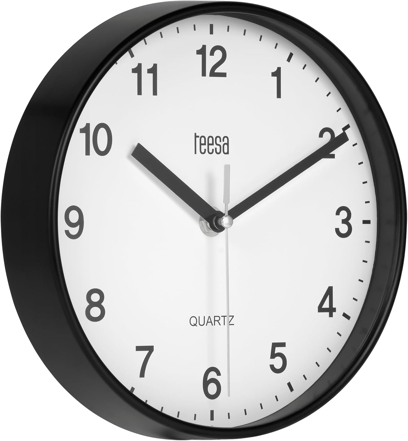 Teesa Clock Analog Wall Universal 20 cm TSA0038B Black