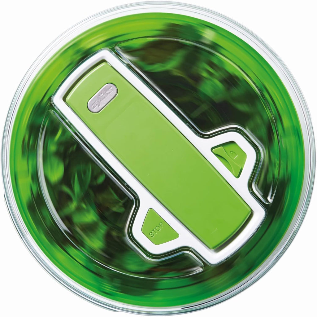 E940013 Swift Dry Salad Spinner, Large, Plastic, Green, Unique AquaVent™/One-Handed Fast Pump Action/Quick Brake/Non-Slip Base/Easy Cleaning