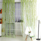 Surpass Shimmery Willow Branch Printed Rod-Pocket Sheer Curtain Single Voile Curtain Panel Green (Green)