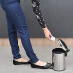 3L Pedal Bin – Stainless Steel Bathroom Bin with Lid, 17 cm Diameter x 27 cm Height, 94538103