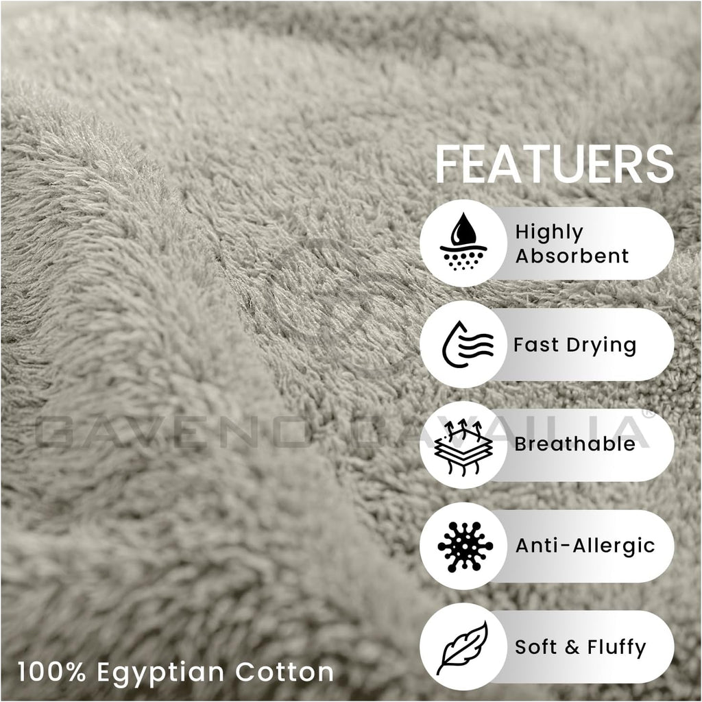 8 Piece Egyptian Cotton Towels - Quick Dry Highly Absorbent Bathroom Towel Bale - (4 Face Towel + 2 Hand Towel + 2 Bath Towel) - Cream