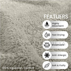 8 Piece Egyptian Cotton Towels - Quick Dry Highly Absorbent Bathroom Towel Bale - (4 Face Towel + 2 Hand Towel + 2 Bath Towel) - Cream