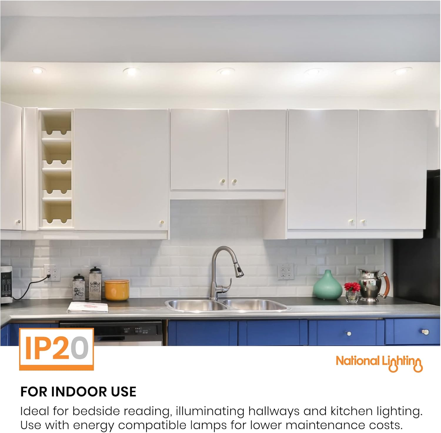 CAST Recessed Lighting - Mains Powered LED Spot Lights Downlights for Ceiling - IP20 Rated GU10 Fitting for Halogen or LED - Matt White Finish, Adjustable Tilt Version