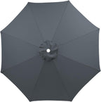 TWSOUL Replacement Parasol Fabric Cover, 3 m 8 Ribs Parasol Replacement Canopy Cover, Anti-Ultraviolet Patio Umbrella Cloth Cover (Grey, 3 m / 8 Ribs)