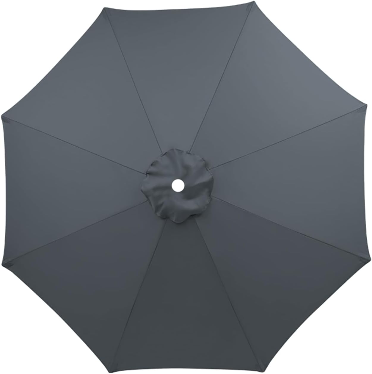 TWSOUL Replacement Parasol Fabric Cover, 3 m 8 Ribs Parasol Replacement Canopy Cover, Anti-Ultraviolet Patio Umbrella Cloth Cover (Grey, 3 m / 8 Ribs)