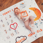 Happy You Baby Milestone Blanket Boy or Girl Unisex Monthly Baby Age Photo Mat |Personalised Newborn Gifts | Soft & Comfortable Fleece | |100 x 127 cm