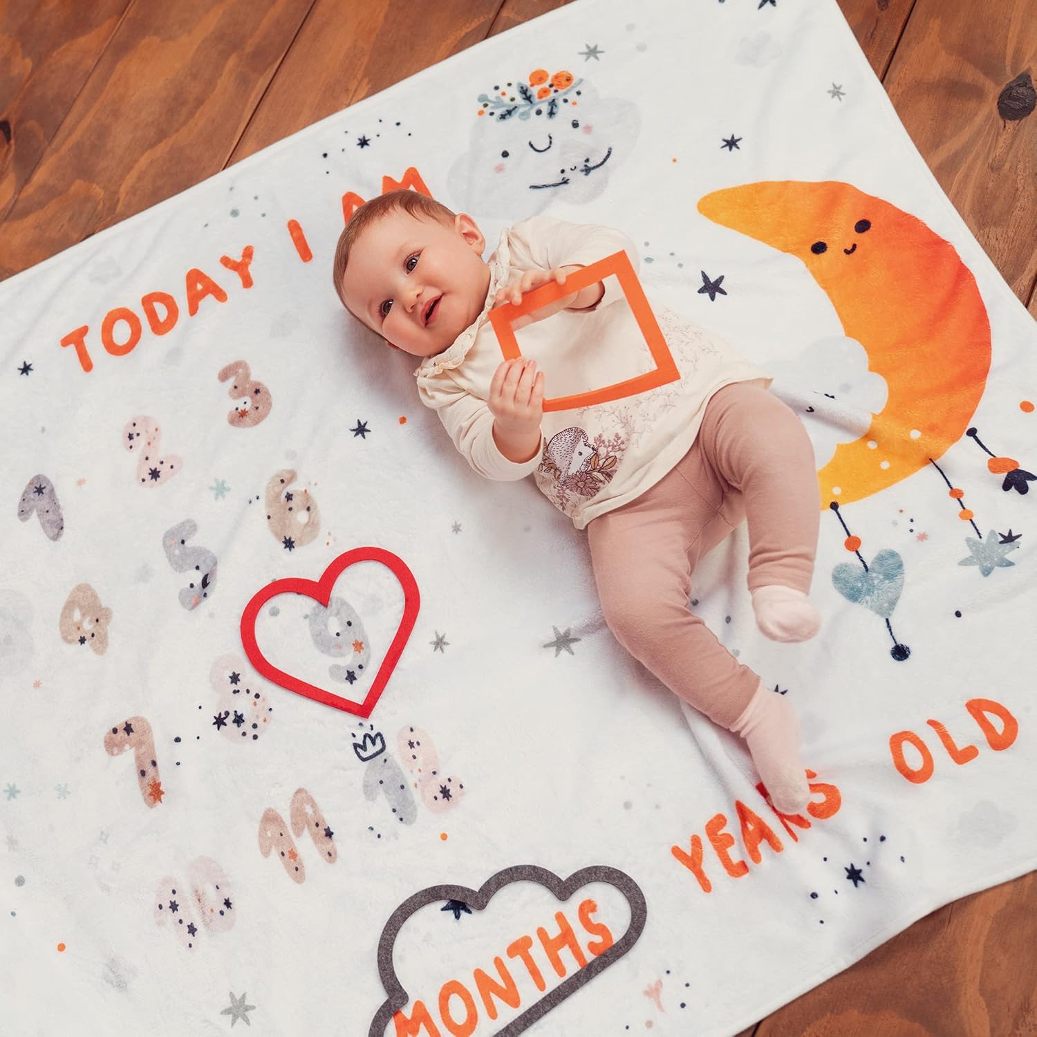 Happy You Baby Milestone Blanket Boy or Girl Unisex Monthly Baby Age Photo Mat |Personalised Newborn Gifts | Soft & Comfortable Fleece | |100 x 127 cm