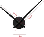 Large Clock Hands and Mechanism, Modern Black Long Hands Wall Clock, DIY Silent Movement Mechanism Battery Powered Wall Clock for Living Room Home Decoration