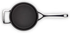 Toughened Non-Stick 18x11.1cm Saucepan with Helper Handle and Glass Lid, Aluminium, 51108180010302, Black