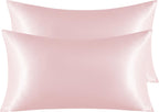 Silk Satin Pillowcases - Satin Pillowcase for Hair and Skin, Pillow Cases 2 Pack with Envelope Closure, 50x90 cm, Light Pink