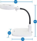 10X LED Magnifying Lamp Desktop Magnifier With Daylight Bright Lights and Flexible Gooseneck for Reading, Working, Hobby, Soldering and Crafts (USB Lighted)