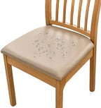 Dining Chair Covers for Set of 4 Waterproof Seat Slipcover PU leather Seat Covers for Dining Room kitchen Chairs Removable Chair Seat Cushion Cover with Fixing Buckle