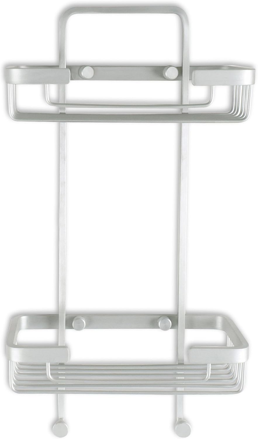 Ice Double Rectangular Storage Basket, 205 x 105 x 385, Silver