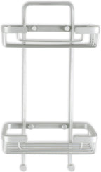 Ice Double Rectangular Storage Basket, 205 x 105 x 385, Silver