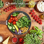 24CM Frying Pan with Lid, Granite Nonstick Frying Pans with Lid, Stone Frying Pan, Induction Compatible (24CM)
