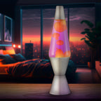 Lamp 2125, Yellow Wax, Purple Liquid, Silver Base and Cap, Original 14.5 inch LAVA Motion Lamp to Illuminate Your Mood