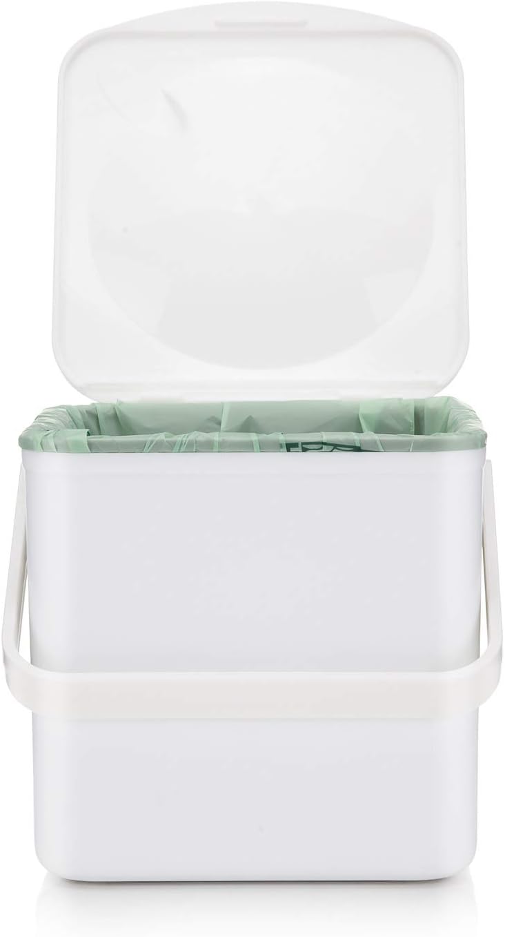 3.5L Caddy, Kitchen Food Waste Caddy, Recycle Bins for Kitchen, Multipurpose Storage Caddy, Removable Bag Retention Ring & Sturdy Handle, Choice of Colours, Made in the UK