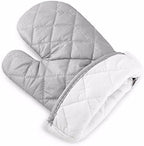 Linwnil New 1 Pair Heat Resistant Oven Gloves New Cotton Oven Mitts Kitchen Gloves High Temperature Cooking Tool BBQ Gloves (13Inch)