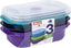 Microsafe Jewel Food Containers Set | 3 Pack - 3 x 900ml | Meal Prep | Steam Release Vent | Microwave, Dishwasher & Freezer Safe | Assorted Colours