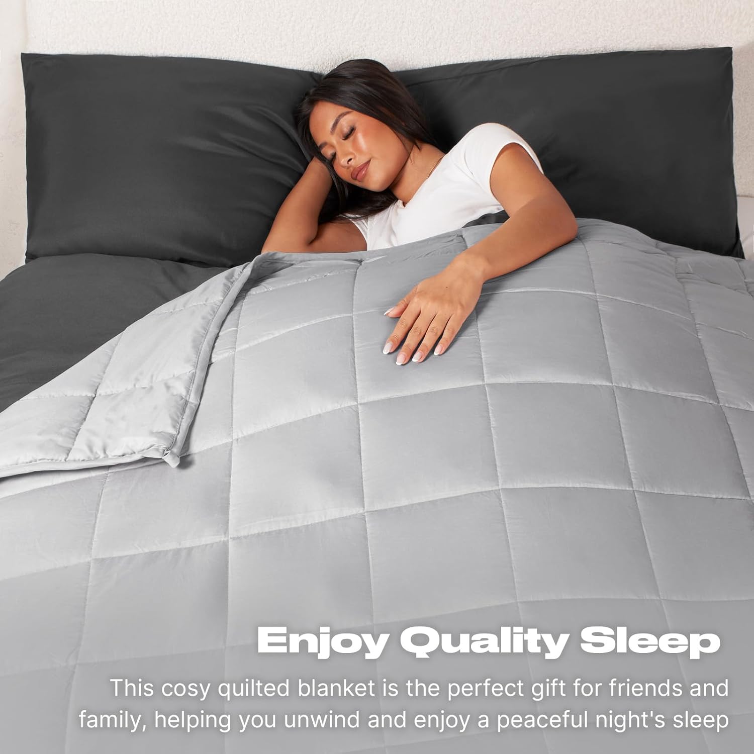Weighted Blanket 6kg for Adults Therapy Anxiety Autism Insomnia Stress Relief, Single/Double - Silver Grey - 125 x 180cm - (Disclaimer Only suitable for age 3+ years)