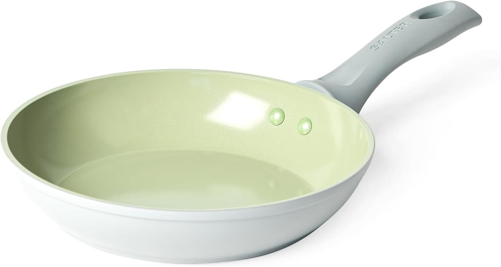 Earth 20cm Frying Pan – Healthy Ceramic Non-Stick Coating, PFAS-Free Induction Cookware, Small Aluminium Egg Pancake Cooking Skillet, Easy Clean, PFOA/PTFE-Free, Stay Cool Handle, Green