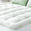 Bamboo Single (Twin) Mattress Topper - Thick Cooling Breathable Pillow Top Mattress Pad for Back Pain Relief - Deep Pocket Topper Fits 20-50 cm Mattress 90 cm x 190 cm